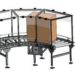 Ligne de convoyage multidirectionnel de caisses en carton